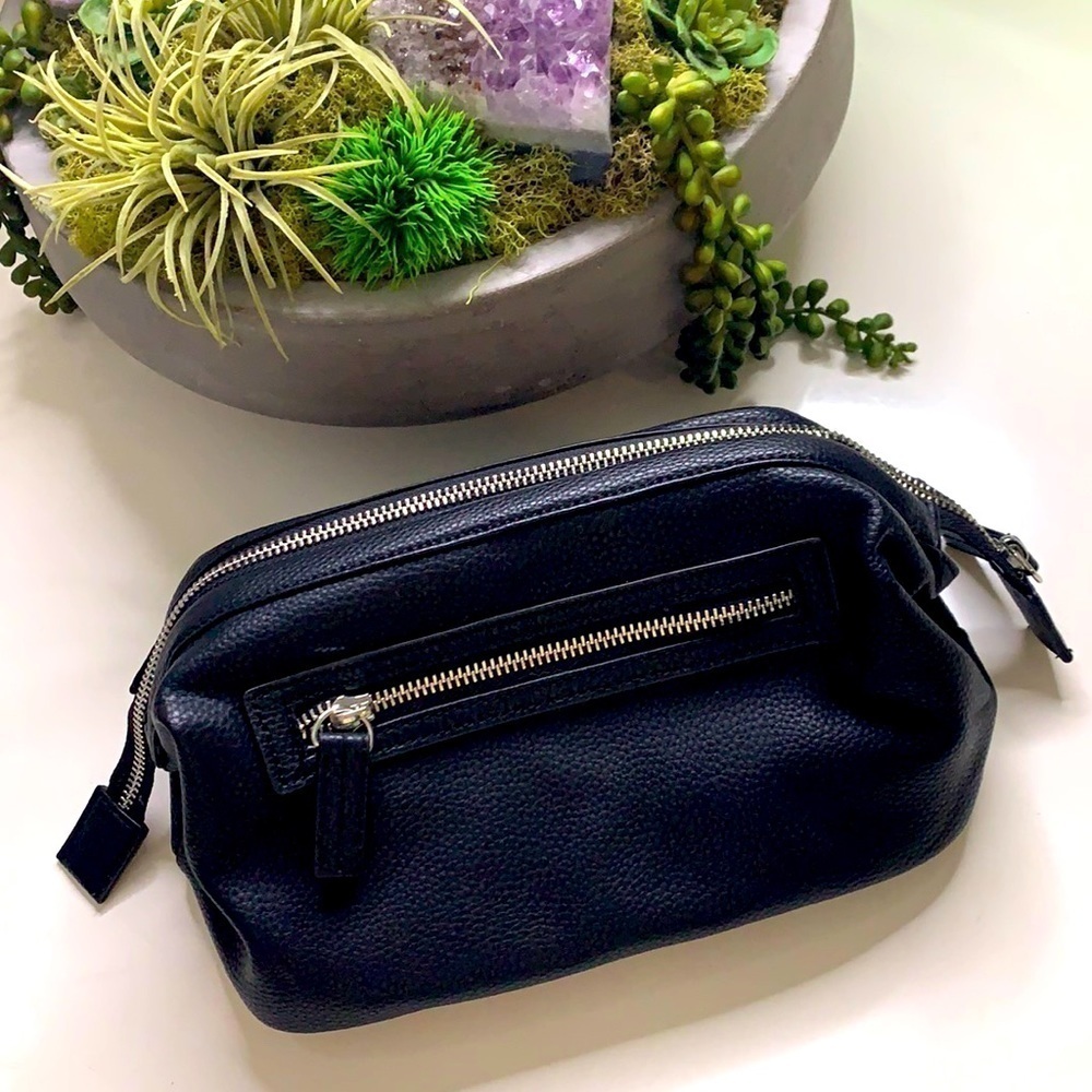 Calvin Klein pebble black travel Toiletry carry bag